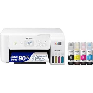 Epson EcoTank ET-2800 Wireless Color All-in-One Cartridge-Free Supertank Printer with Scan and Copy â€“ The Ideal Basic Home Printer - White, Medium