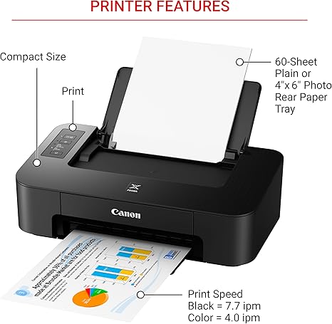 Canon TS202 Inkjet Photo Printer, Black (USB Required, not Included) - Image 5
